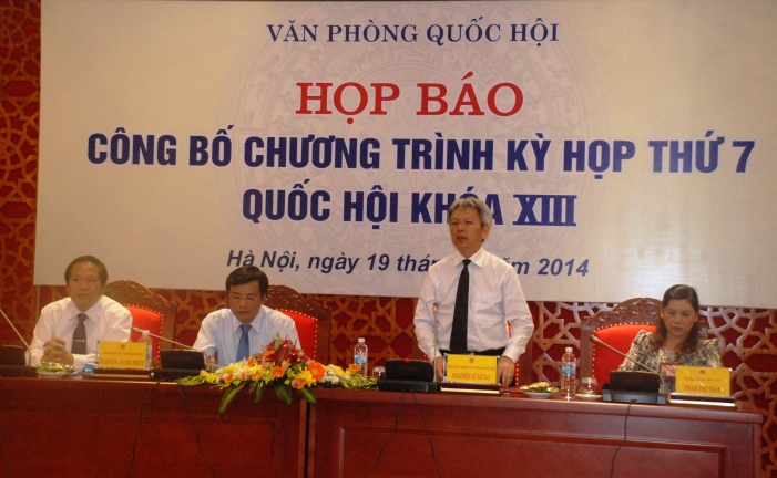 Họp b&aacute;o về chương tr&igrave;nh kỳ họp thứ 7 Quốc hội kh&oacute;a XIII