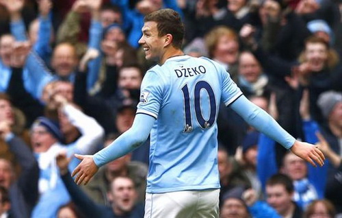 Edin Dzeko ghi b&agrave;n thắng thứ 100 cho Man City