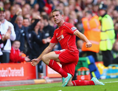 Jordan Henderson ghi bàn ấn định chiến thắng 2-1 cho Liverpool