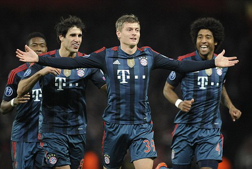 Toni Kroos khi còn khoác áo Bayern mùa trước