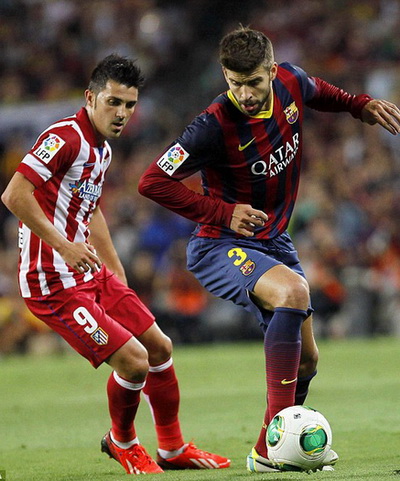Gerard Pique v&agrave; David Villa