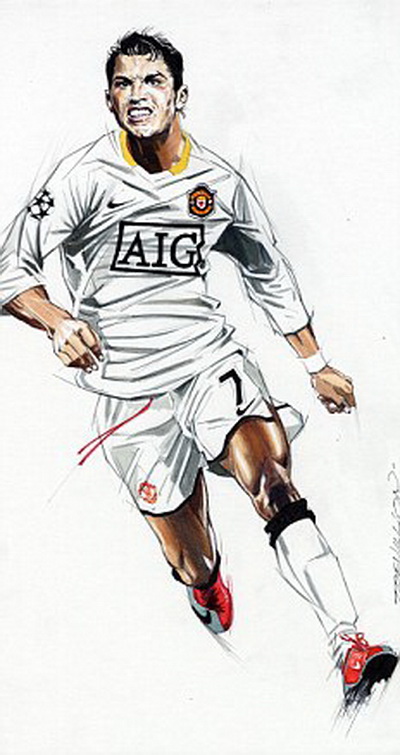 Ronaldo khi c&ograve;n thi đấu cho M.U
