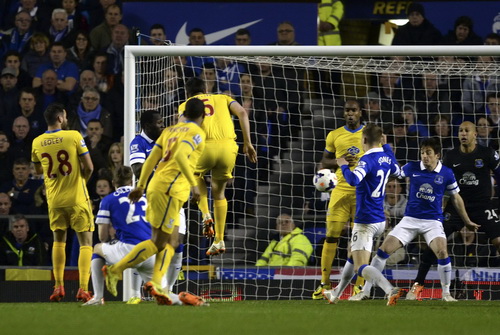 Scott Dann (giữa) ghi bàn cho Crystal Palace