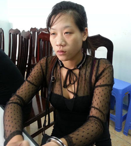 Nguyễn Thị Ba sau khi bị bắt giữ về h&agrave;nh vi m&ocirc;i giới mại d&acirc;m tại cơ quan c&ocirc;ng an