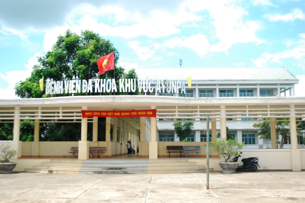 Bệnh viện đa khoa khu vực Ayun Pa - nơi c&aacute;c học sinh đang được điều trị