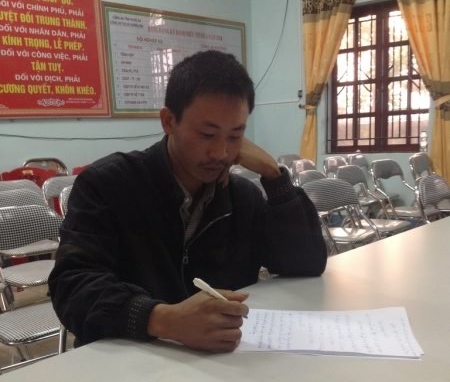 Tại cơ quan c&ocirc;ng an Nguyễn Văn Lập khai nhận m&igrave;nh chỉ l&agrave; người chở thu&ecirc; c&aacute; thể hổ. Ảnh: Nghĩa Đ&agrave;n