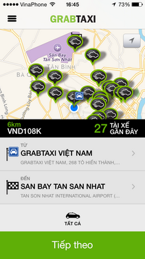 Giảm giá taxi với GrabTaxi
