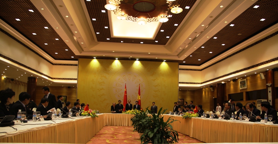 Ph&oacute; Thủ tướng, Bộ trưởng Ngoại giao Phạm B&igrave;nh Minh v&agrave; Ủy vi&ecirc;n Quốc vụ Quốc vụ viện Trung Quốc Dương Khiết Tr&igrave; đồng chủ tr&igrave; Phi&ecirc;n họp lần thứ 7 Ủy ban Chỉ đạo Hợp t&aacute;c song phương Việt Nam - Trung Quốc