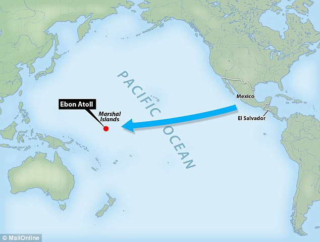 Ước tính anh Alvarengo đã lênh đênh trên biển khoảng hơn 12.000 km từ bờ biển Mexico đến quần đảo Marshall