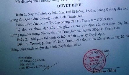 Vụ nộp hơn 1 tỉ “chống trượt”: Cách chức trưởng, phó phòng