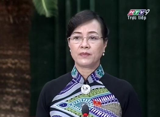 B&agrave; Nguyễn Thị Quyết T&acirc;m, Chủ tịch HĐND TP HCM trong buổi chất vấn Gi&aacute;m đốc Sở GTVT, s&aacute;ng 11-12