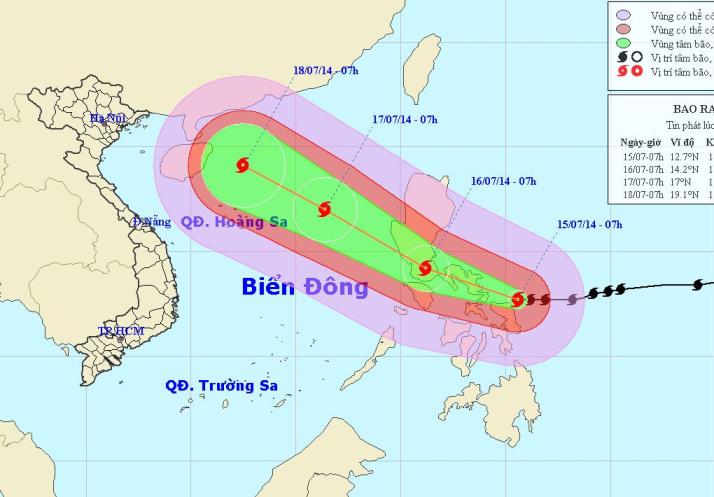 Bão Rammasun giật cấp 16 sắp vào Biển Đông
