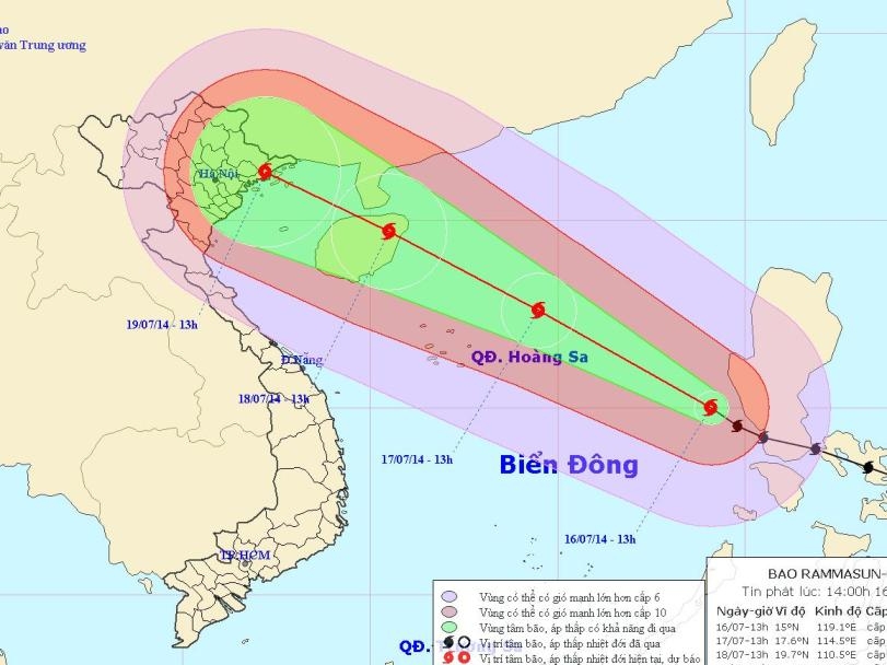 Bão Thần Sấm giật cấp 17 trên Biển Đông