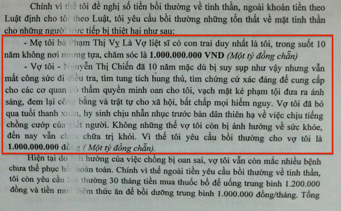 &Ocirc;ng Chấn y&ecirc;u cầu r&otilde; số tiền bồi thường cho mẹ đẻ v&agrave; vợ m&igrave;nh