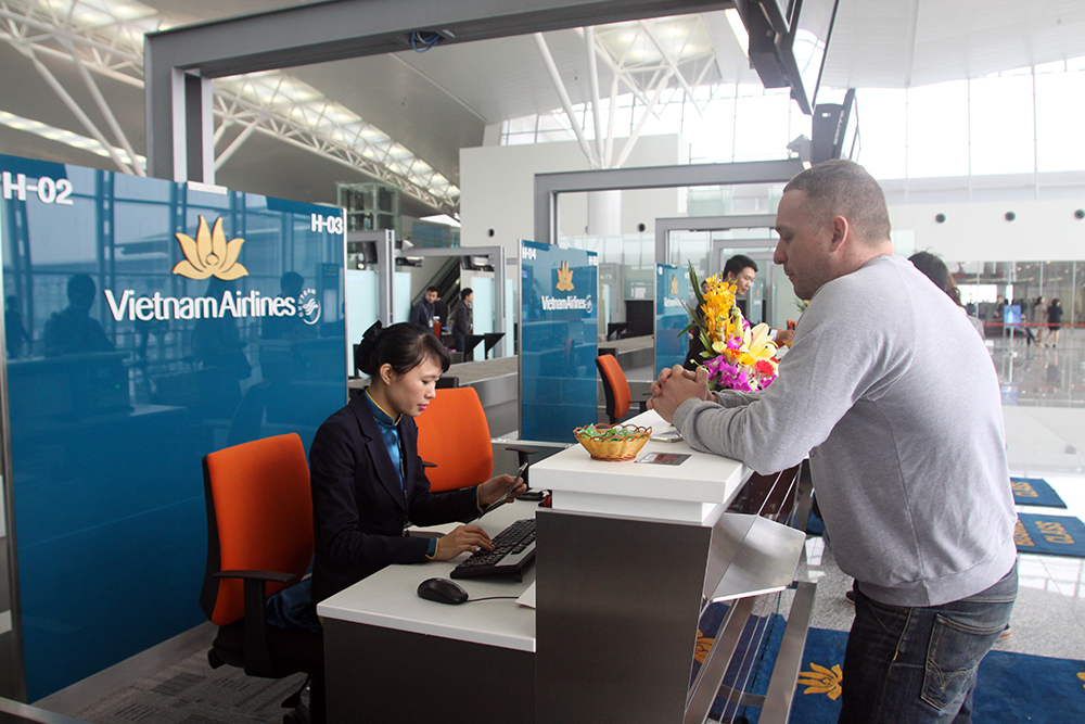 Các hành khách hạng thương gia có khu vực riêng làm thủ tục check-in nhanh chóng