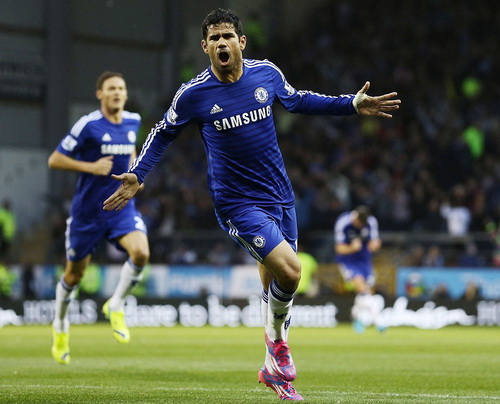Diego Costa khai hỏa trong m&agrave;u &aacute;o Chelsea