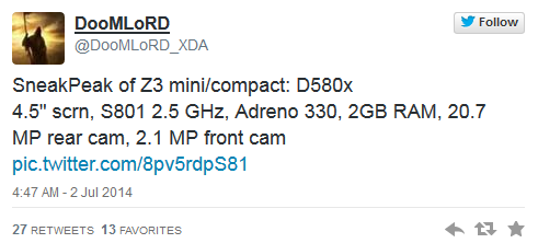 Còn đây là thông tin phần cứng của phiên bản mini được tài khoản DooMLoRD đăng tải trên Twitter.