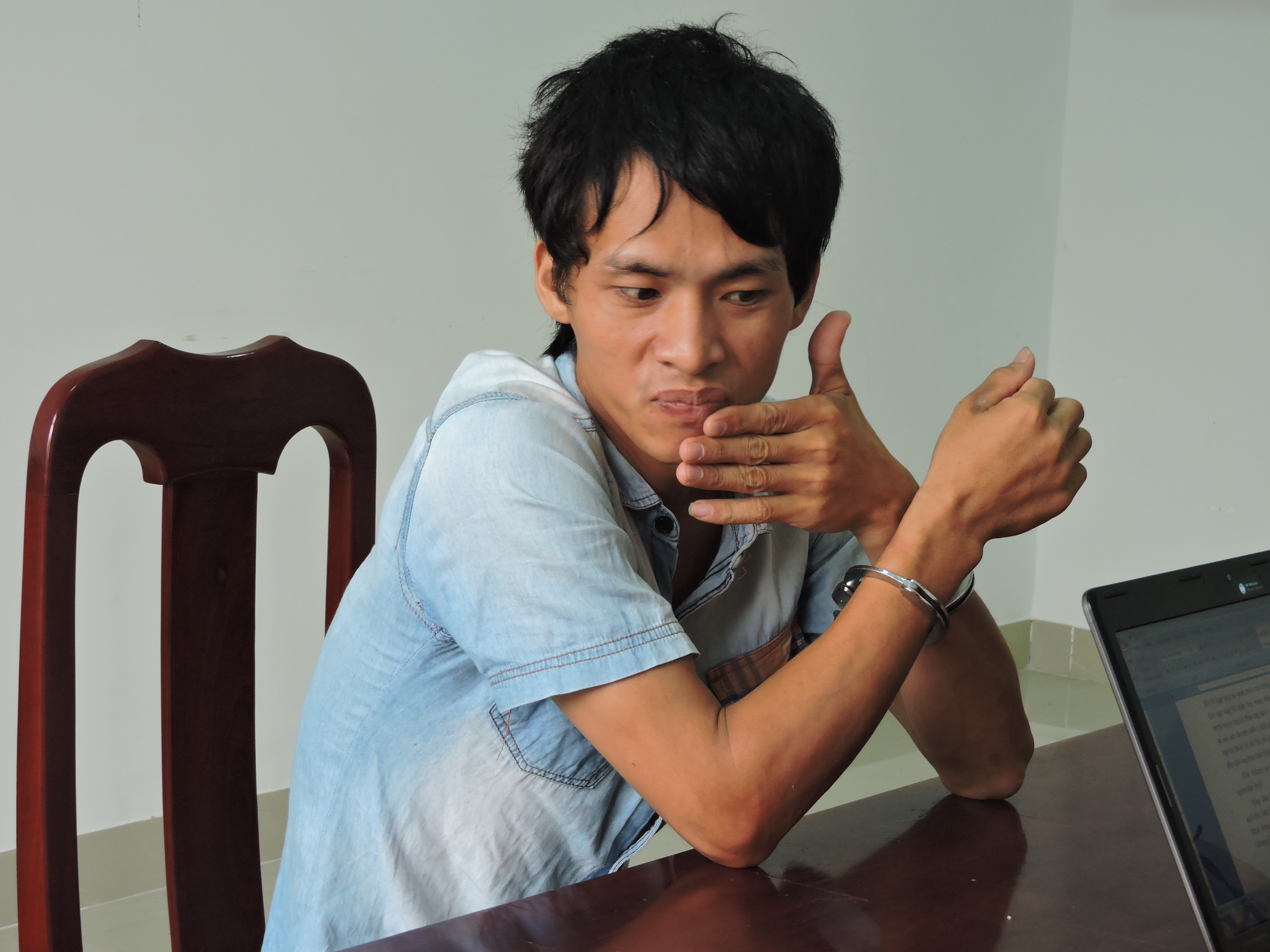 Trần Văn Điểm tại cơ quan c&ocirc;ng an