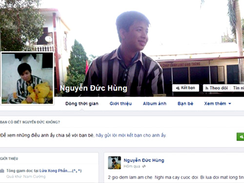 Tung ảnh “tự sướng” lên Facebook bằng điện thoại nhặt được trong trại giam