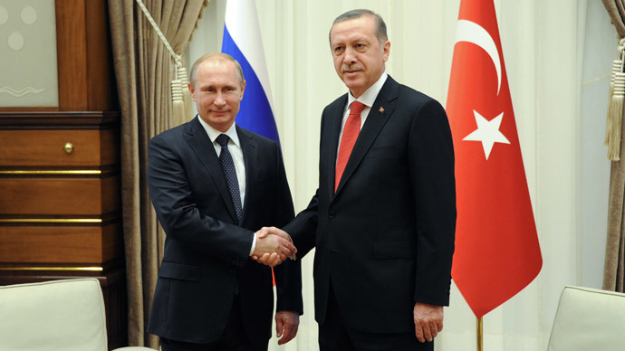 Tổng thống Nga Vladimir Putin v&agrave; người đồng cấp Thổ Nhĩ Kỳ Recep Tayyip Erdogan. Ảnh: Reuters