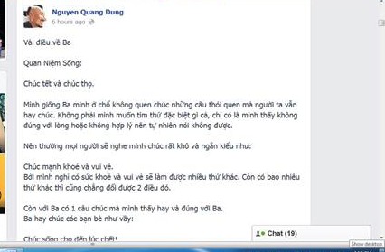 Nguyễn Quang Dũng kể chuyện về ba gây xúc động