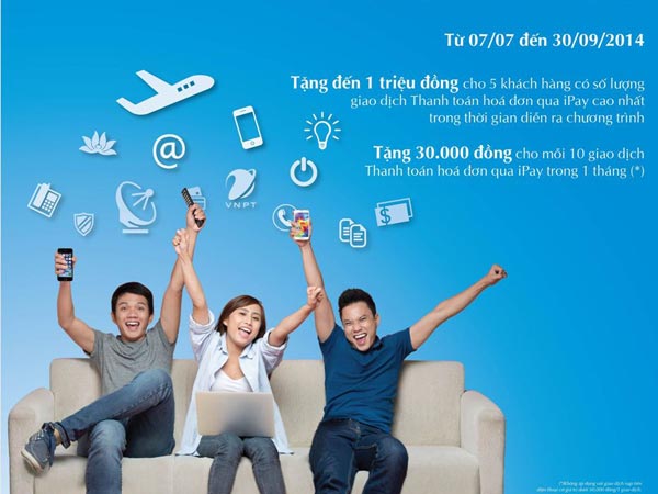Nhận thưởng khi thanh toán hoá đơn qua iPay