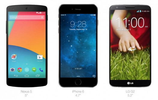 iPhone 6 "khoe" dáng cùng các đối thủ Android