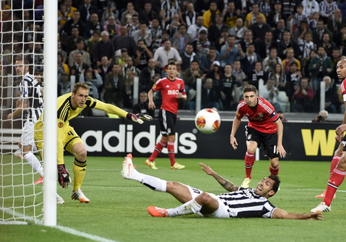 Hàng thủ Benfica vất vả với các chân sút Juventus