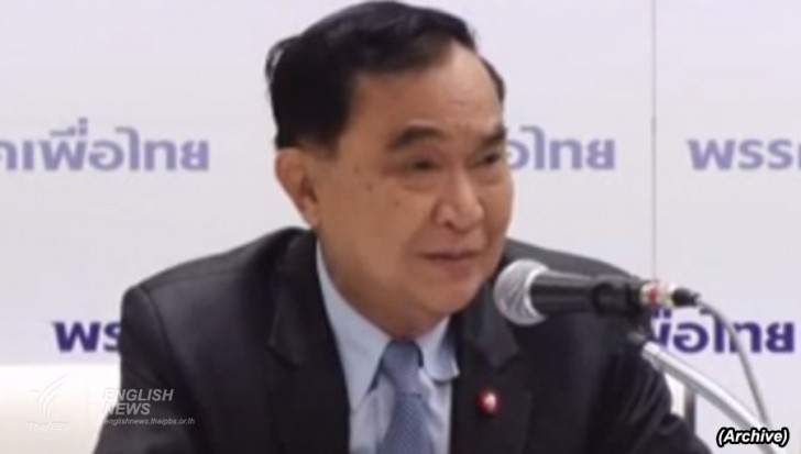 &Ocirc;ng Charupong từ chức l&atilde;nh đạo V&igrave; nước Th&aacute;i trong khi vẫn đang lẩn trốn ch&iacute;nh quyền qu&acirc;n sự. Ảnh: Thai PBS