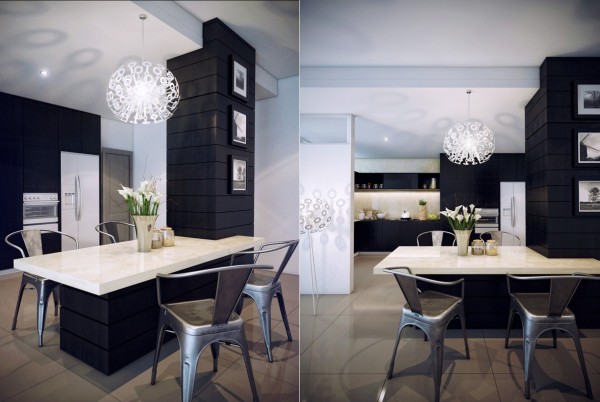 Căn ph&ograve;ng ăn cực kỳ ấn tượng n&agrave;y l&agrave; sự kết hợp h&agrave;i ho&agrave; giữa những chiếc ghế, ch&ugrave;m đ&egrave;n trong suốt, s&agrave;n v&agrave; trần gỗ sang trọng, những chậu c&acirc;y kiểng nhỏ nhắn v&agrave; đặc biệt nhất l&agrave; bức tường k&iacute;nh trong suốt tạo kh&ocirc;ng gian tho&aacute;ng đ&atilde;ng kh&ocirc;ng ngờ. Thiết kế:  Matt Wilson