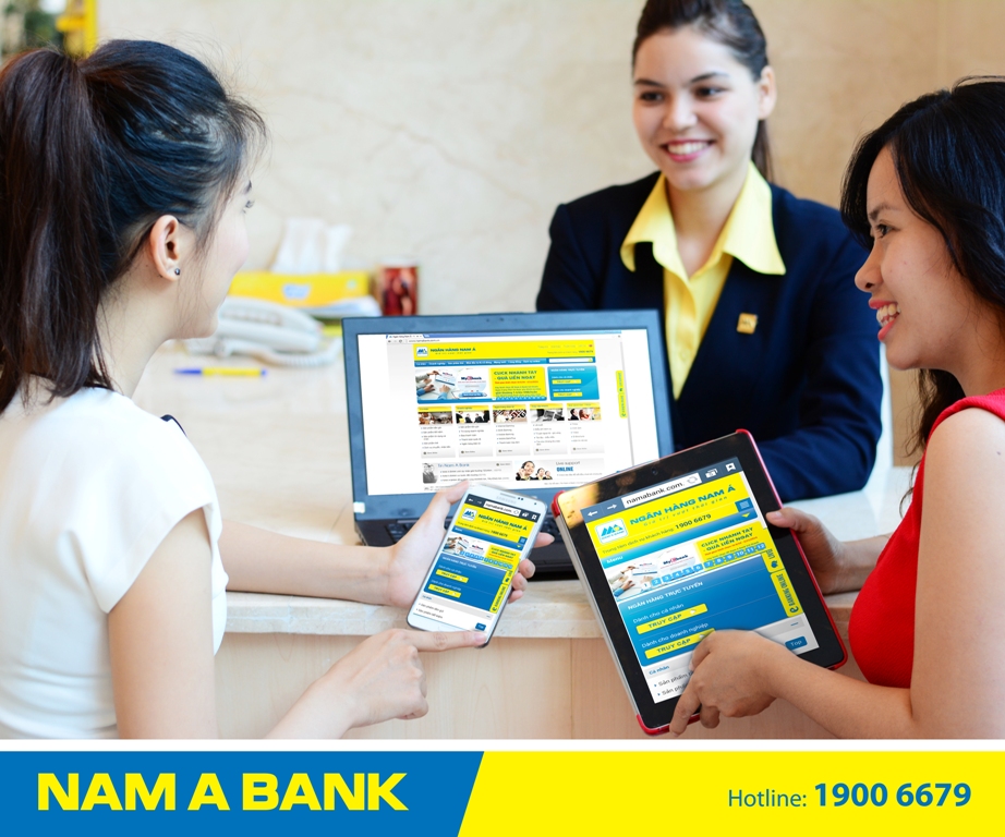 Giao diện website mới của NamA Bank