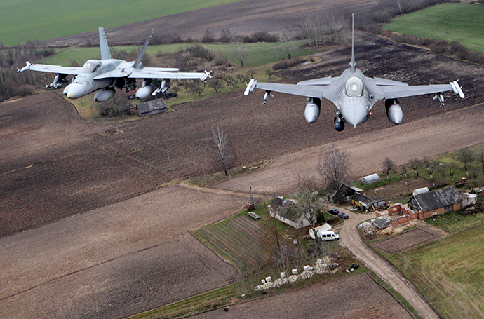 C&aacute;c hiến đấu cơ của NATO tuần tra kh&ocirc;ng phận Baltic. Ảnh: Reuters