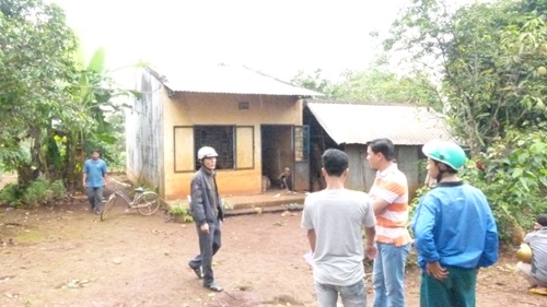 Căn nhà ông Vang, nơi xảy ra vụ tự tử bằng thuốc nổ.