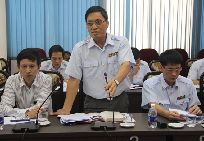 &Ocirc;ng Ng&ocirc; Văn Kh&aacute;nh ph&aacute;t biểu tại buổi c&ocirc;ng bố quyết định thanh tra Tổng c&ocirc;ng ty Đường sắt Việt Nam. Ảnh: Thanh Loan