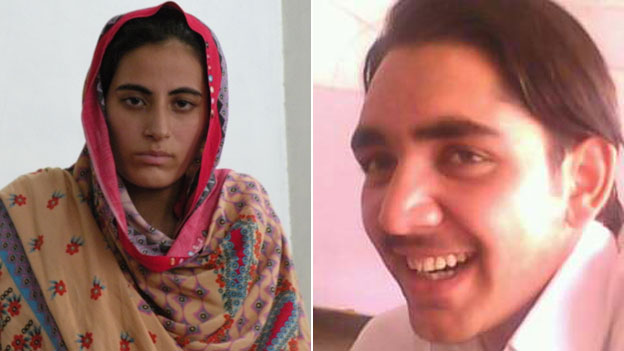 &nbsp;Rukhsana Bibi (tr&aacute;i) sớm th&agrave;nh g&oacute;a phụ ở tuổi 18 sau khi người chồng Mohammad Yunus bị s&aacute;t hại. Ảnh: BBC