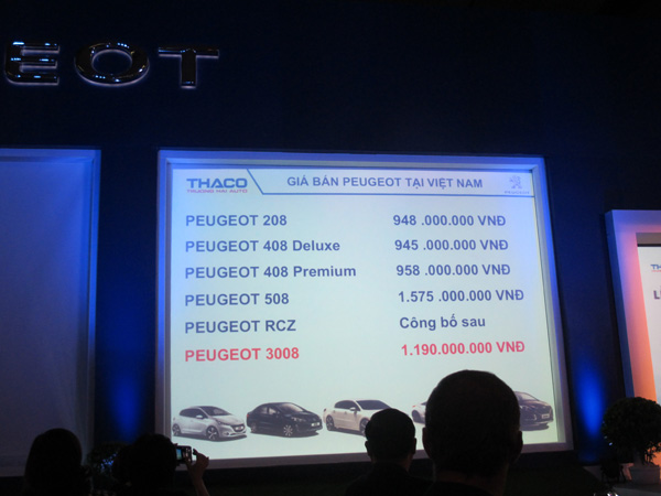 Bảng gi&aacute; c&aacute;c mẫu xe Peugeot  đang b&aacute;n tại Việt Nam