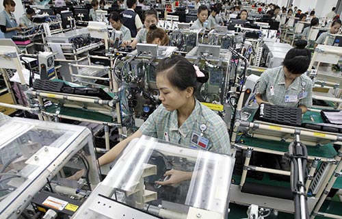 Nhà máy sản xuất điện thoại Samsung tại Bắc Ninh. Hiện Samsung đang dẫn đầu về đầu tư tại Việt Nam
Ảnh: N.A