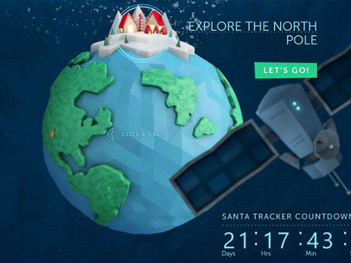 Website được NORAD lập ra để theo dõi hành trình của ông già Noel Ảnh: Telegraph