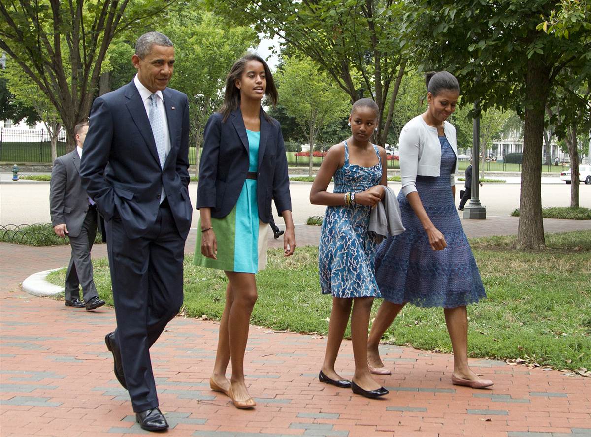 Gia đ&igrave;nh Tổng thống Mỹ Barack Obama. Ảnh: AP