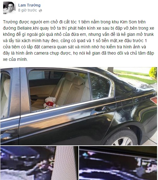 Lam Trường chia sẻ thông tin về vụ cướp