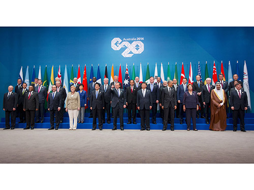 Các nhà lãnh đạo G20 chụp ảnh tập thể hôm 15-11Ảnh: REUTERS
