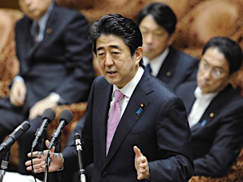 Thủ tướng Nhật Bản Shinzo Abe quan ngại về khả năng Trung Quốc c&oacute; thể sử dụng vũ lực trong tranh chấp ở biển Đ&ocirc;ngẢnh: SAGA SHIMBUN