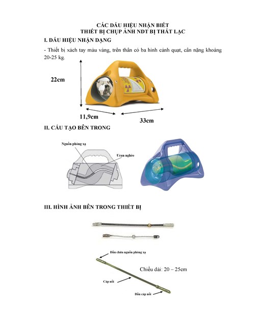 Thiết bị chứa chất ph&oacute;ng xạ. Ảnh do Sở KH-CN TP HCM cung cấp.