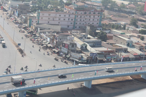 cầu thép Ngã 3 Vũng Tàu nhìn từ trên cao ẢNH: VNN