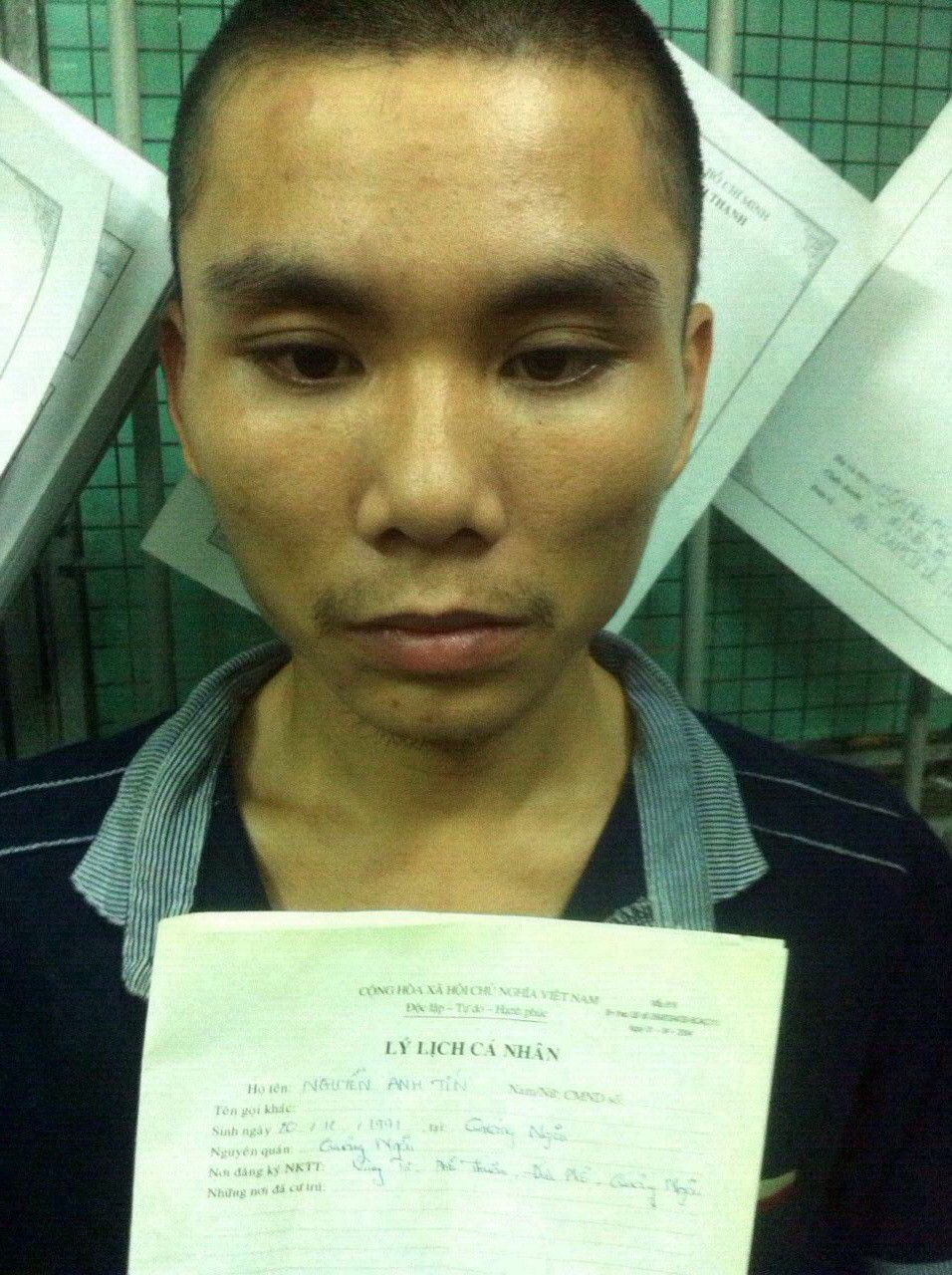 Nguyễn Anh Tín, đối tượng giết ông Tuấn rồi cướp xe vào trưa 23-9. Ảnh công an cung cấp.