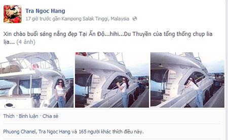 Khoe là chụp ở Ấn Độ nhưng facebook ghi lại là ảnh post lên ở Malaysia