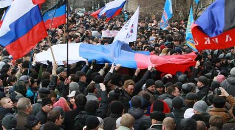 Các cuộc biểu tình ở miền Đông Ukraine khiến tình hình nước này luôn trong trạng thái bất ổn. Ảnh: AP