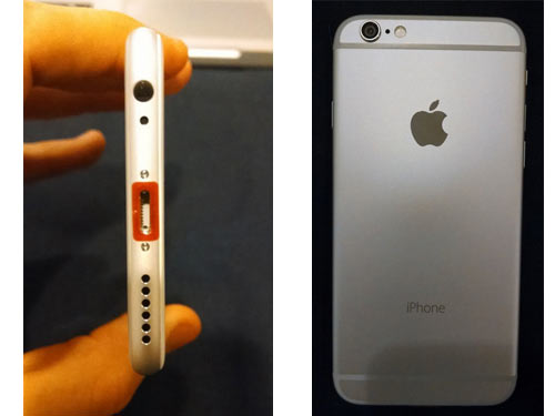 Chiếc iPhone có c&ocirc;̉ng sạc màu đỏ, kh&ocirc;ng có th&ocirc;ng tin về d&atilde;y số IMEI. Theo Cult of Mac, đ&acirc;y chỉ l&agrave; mẫu iPhone 6 thử nghiệm.