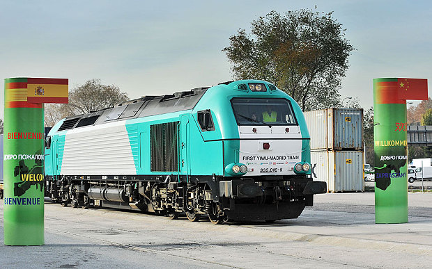 Đo&agrave;n t&agrave;u gồm 40 toa đ&atilde; đến T&acirc;y Ban Nha h&ocirc;m 8-12. Ảnh: Xinhua