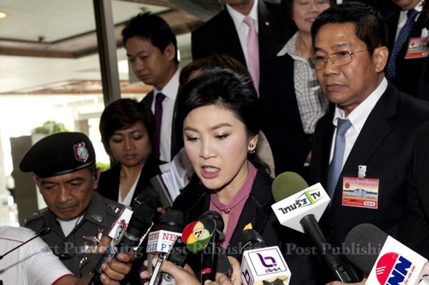B&agrave; Yingluck c&oacute; thể đối mặt &aacute;n t&ugrave; 10 năm nếu bị kết tội. Ảnh: Bangkok Post